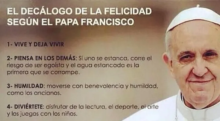 El papa Francisco: Este es el camino que lleva a la felicidad