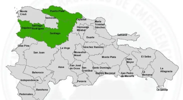 COE emite alerta verde para cuatro provincias por influencia de vaguada
