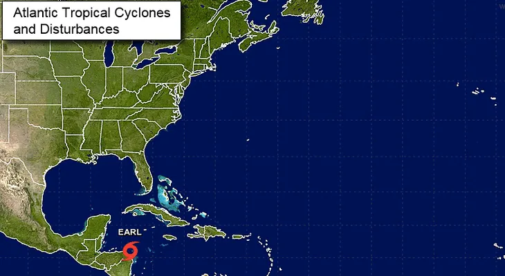 Se forma la tormenta tropical Earl; en el Caribe y se dirige a la costa mexicana
