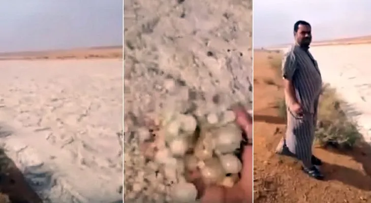 Graban extraño fenómeno en el desierto de Arabia Saudita (VIDEO)