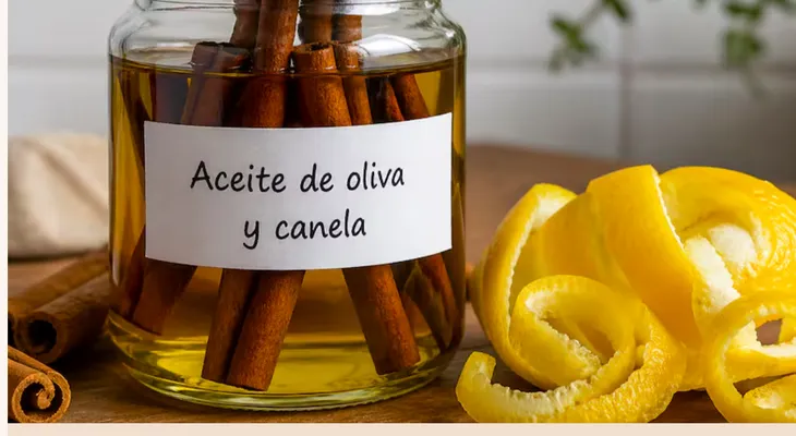 Mezcla natural de oliva, limón y canela como aromatizante casero