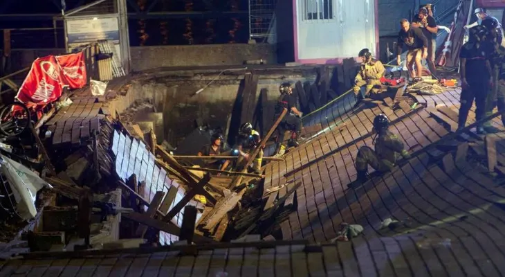 Más de 300 heridos por desplome pasarela de madera en Vigo, España