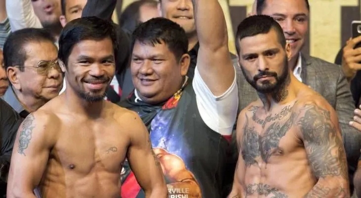 Manny Pacquiao y Lucas Matthysse se enfrentan este domingo; logran el peso para su combate 