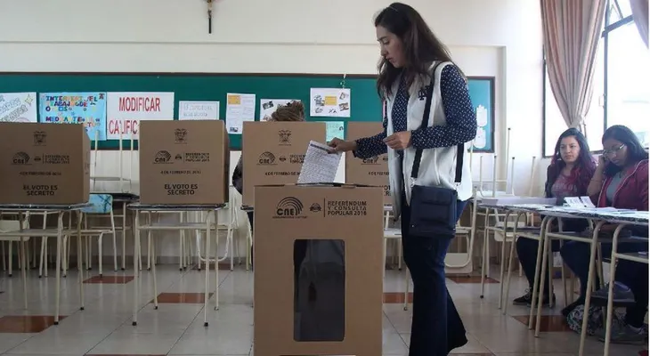 Recuento rápido de autoridad electoral da promedio 67,82% al "sí" en Ecuador
