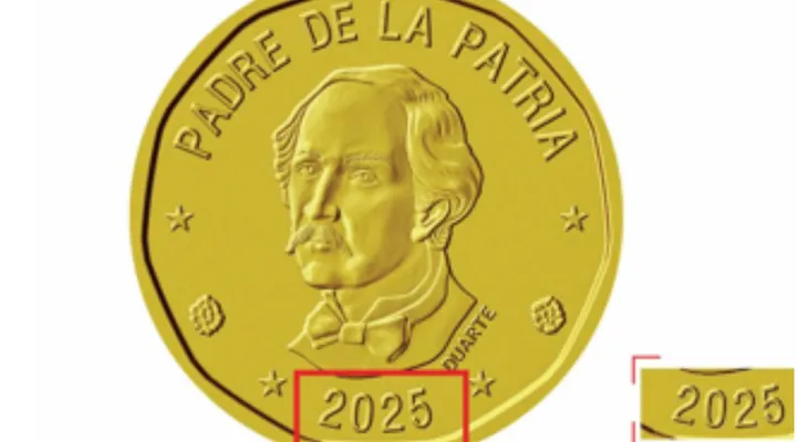 Banco Central emite monedas de RD$1, año 2025