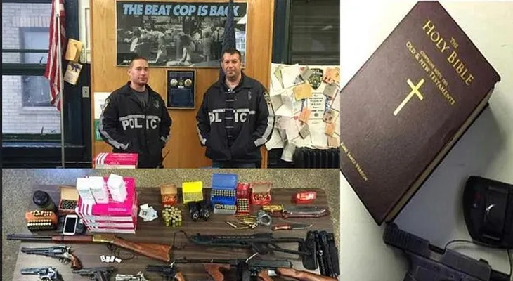  Policía NY incauta arsenal en casa y una Biblia en Brooklyn