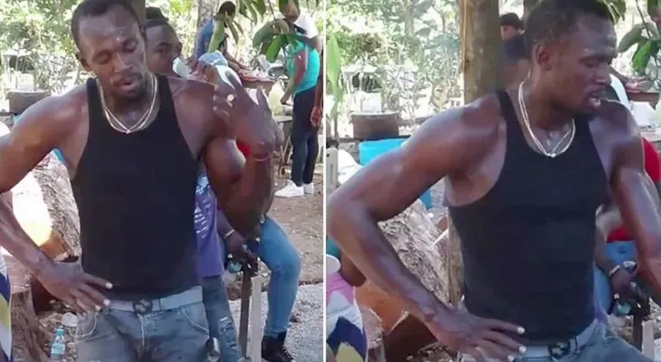 Usain Bolt cavó con sus propias manos la tumba de su amigo Germaine Mason