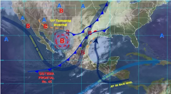 Tormenta invernal azota varios estados de México