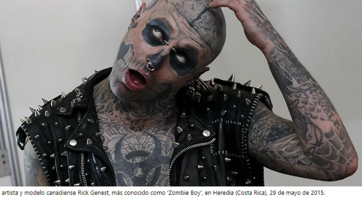 El modelo 'Zombie Boy' deja un místico mensaje antes de quitarse la vida a los 32 años
