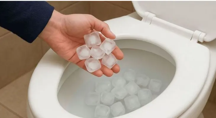 Tirar hielo en el inodoro: el truco casero que ayuda a mantenerlo limpio