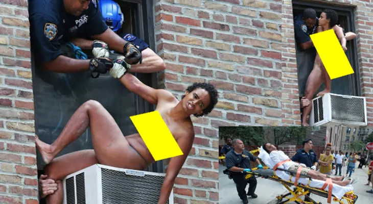 Una dominicana intenta suicidarse desnuda y cae sobre un acondicionador de aire  