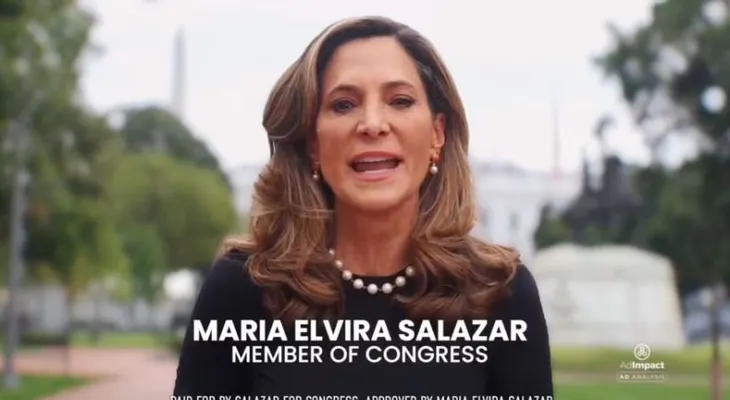 Congresista republicana Maria Elvira Salazar afirma en un anuncio que Trump traicionó a los votantes hispanos