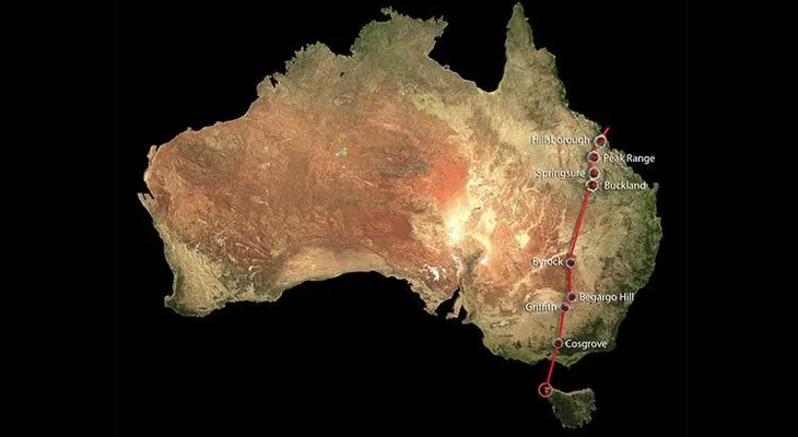Australia está atravesada de norte a sur por una cadena volcánica de 2.000 km