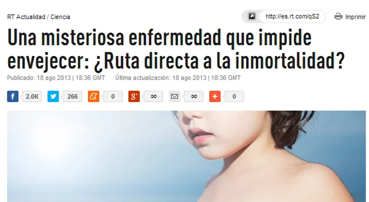 Una misteriosa enfermedad que impide envejecer: ¿Ruta directa a la inmortalidad?  