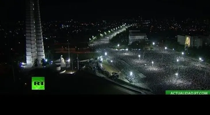 La ceremonia de homenaje a Fidel en la Plaza de la Revolución de La Habana