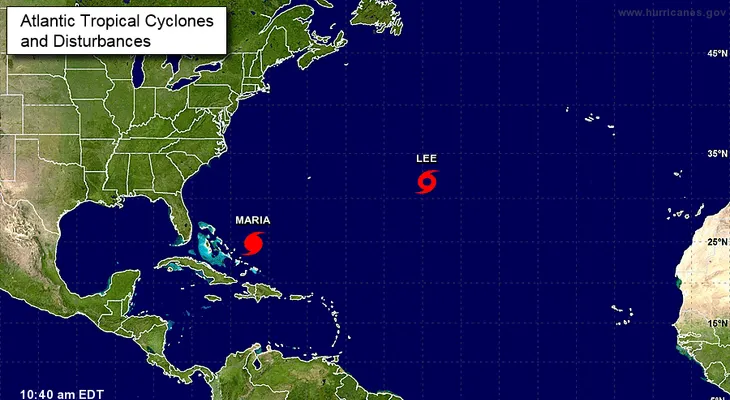 María se aleja de tierra y Lee puede llegar a huracán este fin de semana 
