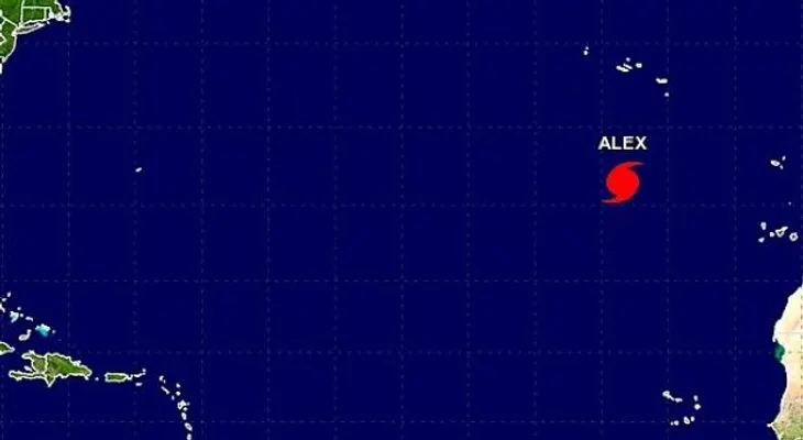 Se forma huracán Alex en el Atlántico fuera de temporada