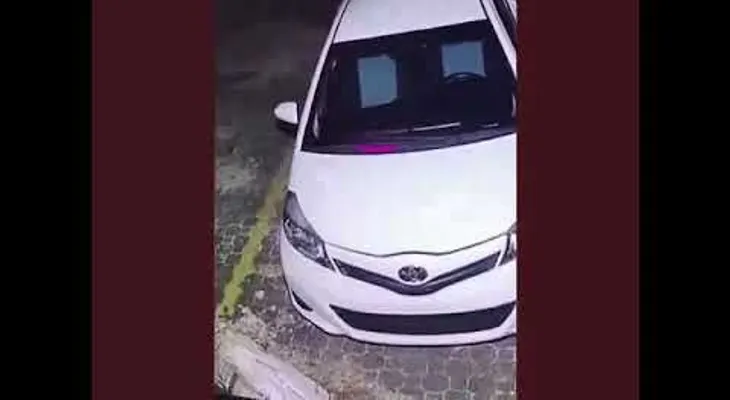 Quién se salva de los delincuentes; una mujer robando espejo de un carro en Los Prados