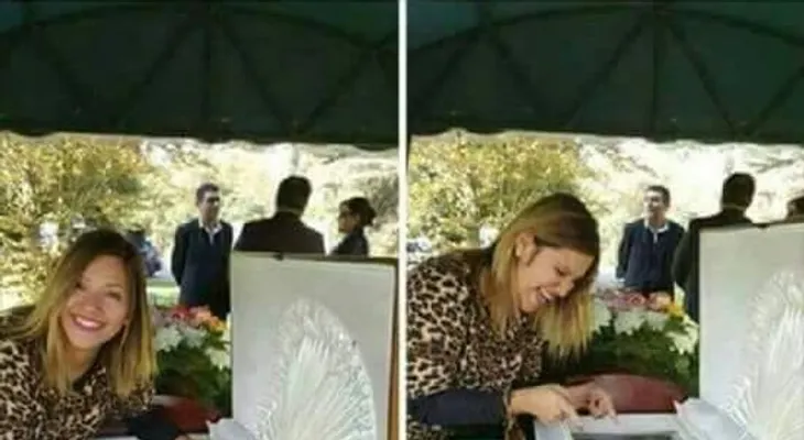 Mujer se burla de exnovio con foto en Facebook?¿desde su funeral?