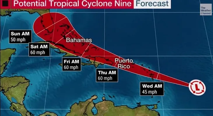 Potencial ciclón Isaías, se acercará a República Dominicana este jueves