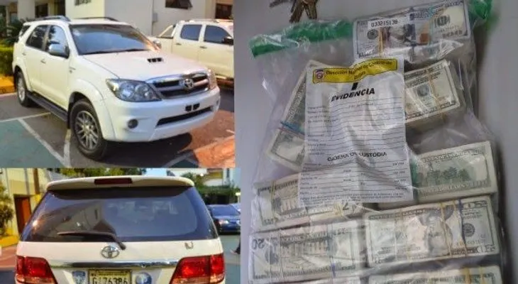 DNCD detiene a dos personas con US159,900 dentro de jeepeta
