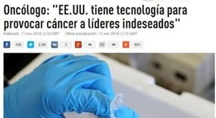 "EE.UU. tiene tecnología para provocar cáncer a líderes indeseados", dice oncólogo 