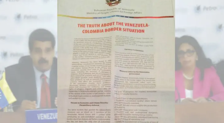 Venezuela paga un aviso en el NY Times para contar su versión sobre la frontera