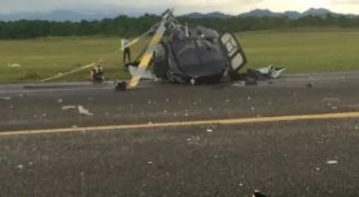 Hombre resulta herido tras accidente de helicóptero en aeropuerto Joaquín Balaguer