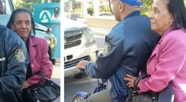 Gobernadora de Dajabón andando en motor
