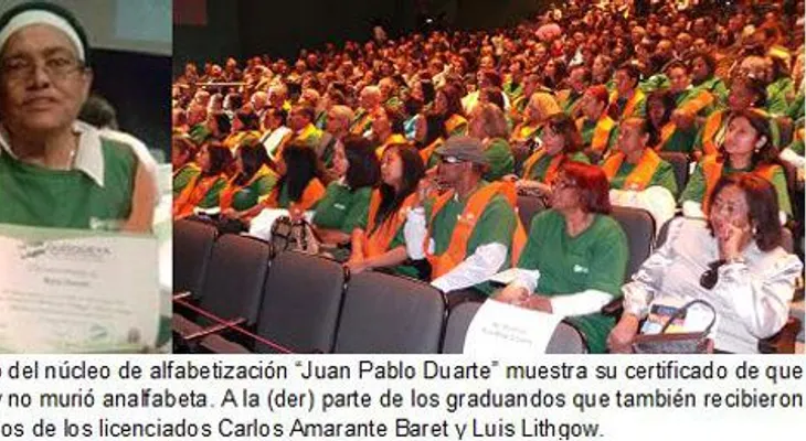 "Gracias presidente Medina por no dejarnos morir sin saber leer y escribir