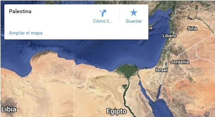 Google Maps borra a Palestina del mapa