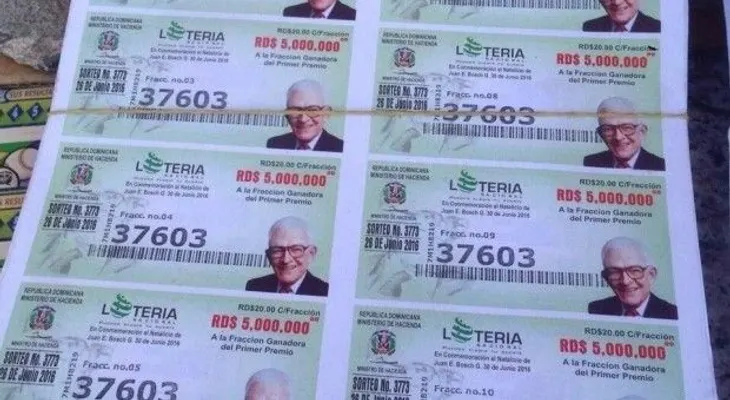 Lotería se disculpa por usar imagen de Juan Bosch en billetes