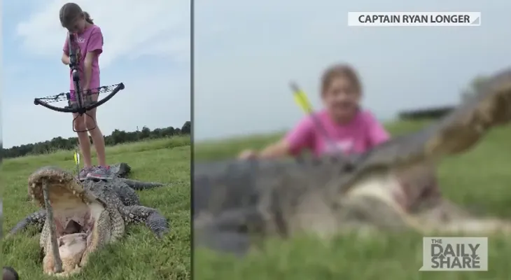 Niña de 10 años mata a un caimán de 360 kilos