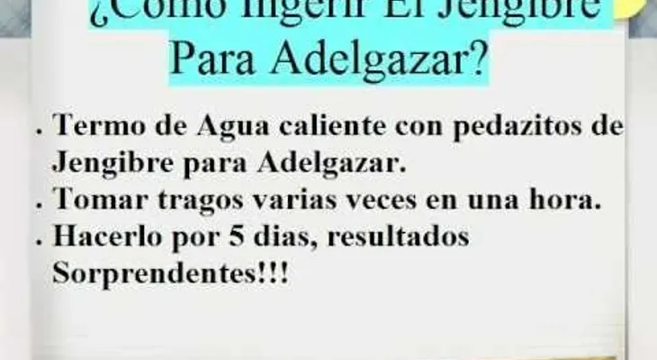 Jengibre para adelgazar y lo que hay que tener en cuenta 