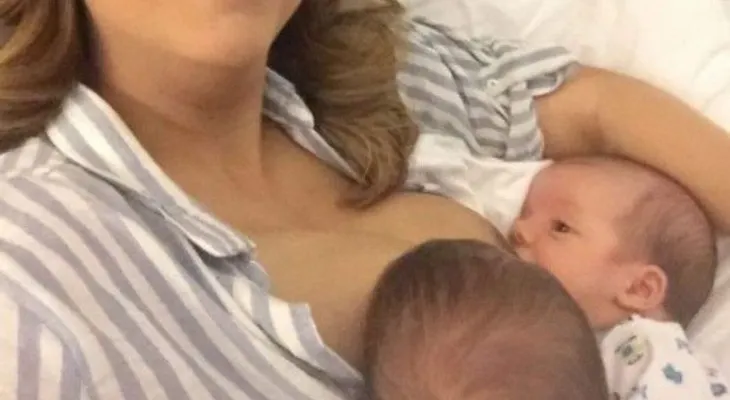 Foto de Laura Castellanos lactando sus hijos genera controversia 