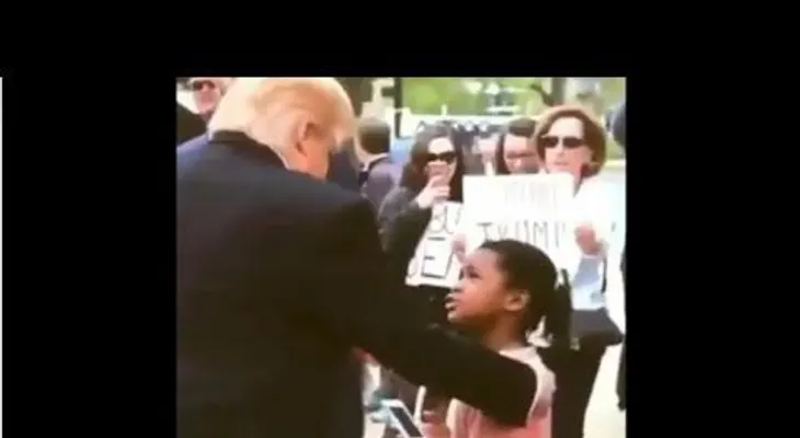 Donald Trump regañado por esta niña de esta foma y se vuelve viral (VIDEO)
