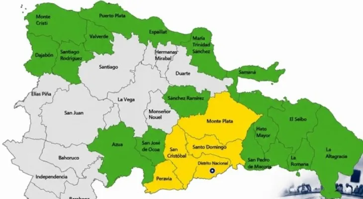 COE eleva a 20 las provincias en alerta por lluvias de onda tropical