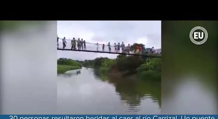 Al menos 30 heridos tras colapsar puente peatonal en Ecuador (VIDEO)