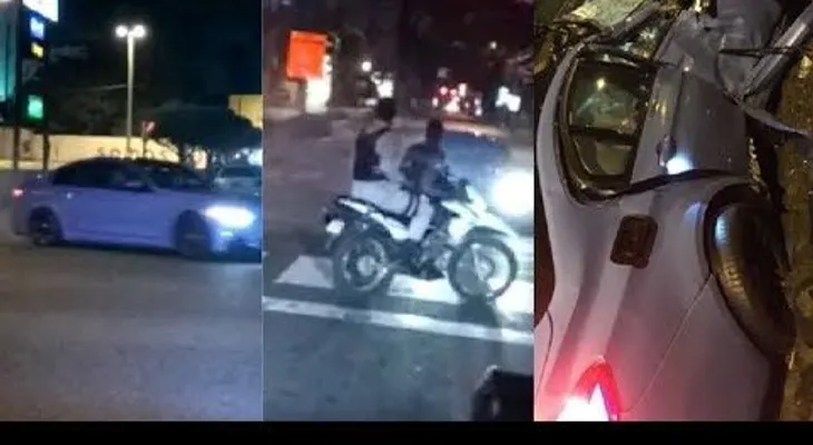 Persecución que terminó en un accidente; por un chofer imprudente