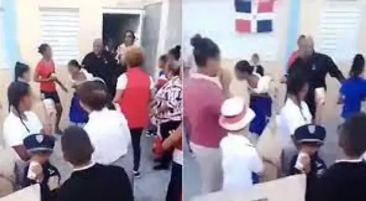 Policía arresta a Angel Vargas, el padre que sacó de manera violenta a su hija de escuela en Nagua