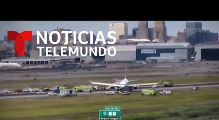 Se produce caos en aeropuerto de NJ por explosión neumático de avión 