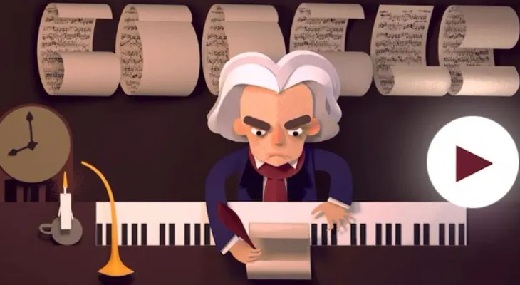 El doodle de Google pide tu ayuda para ordenar las partituras de Beethoven