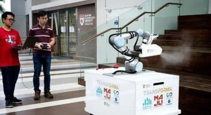 Prueban en Singapur robot desinfectante contra el coronavirus y otras buenas noticias