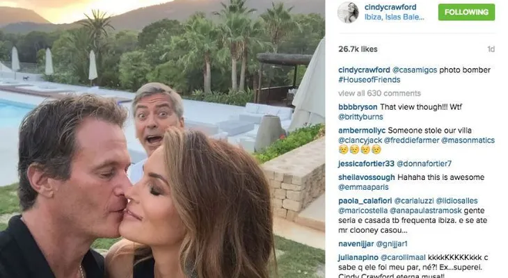 George Clooney se 'entromete' en la foto intima de Cindy Crawford