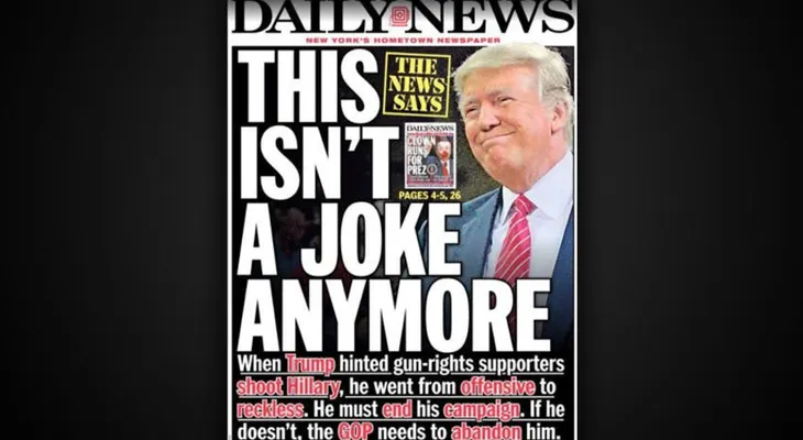 "Esto ya no es una broma", el New York Daily News le pide a Trump que abandone su campaña