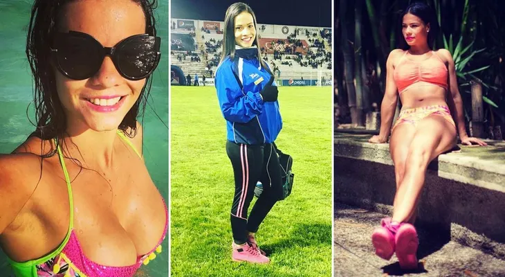 Una sensual venezolana se transformó en la mayor atracción del fútbol de Guatemala