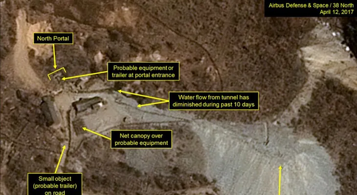 Imágenes de satélite muestran al sitio nuclear de Corea del Norte "listo" para una prueba