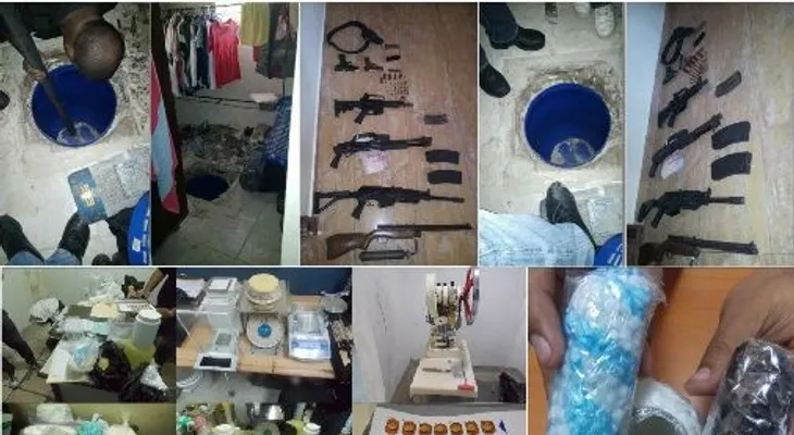 DNCD y MP decomisan armas de fuego y una caleta, desmantelan un laboratorio de sustancias controladas