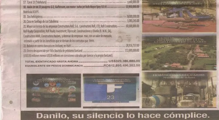 Félix Bautista tiene bienes por más de RD$13 mil millones de pesos