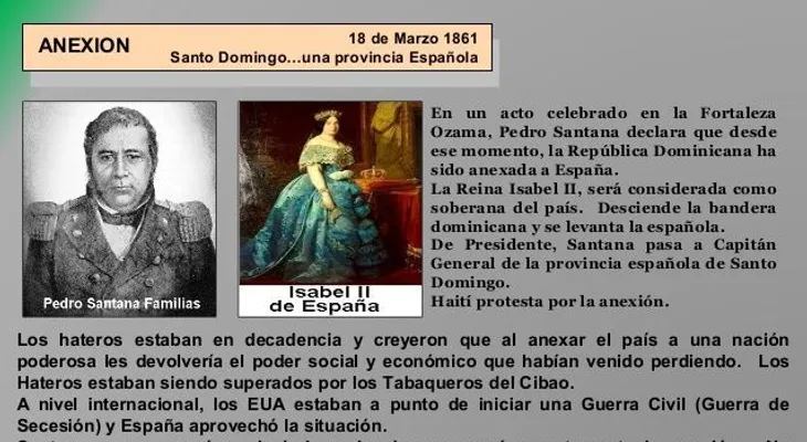 El presidente Pedro Santana proclama la anexión de la República Dominicana a España